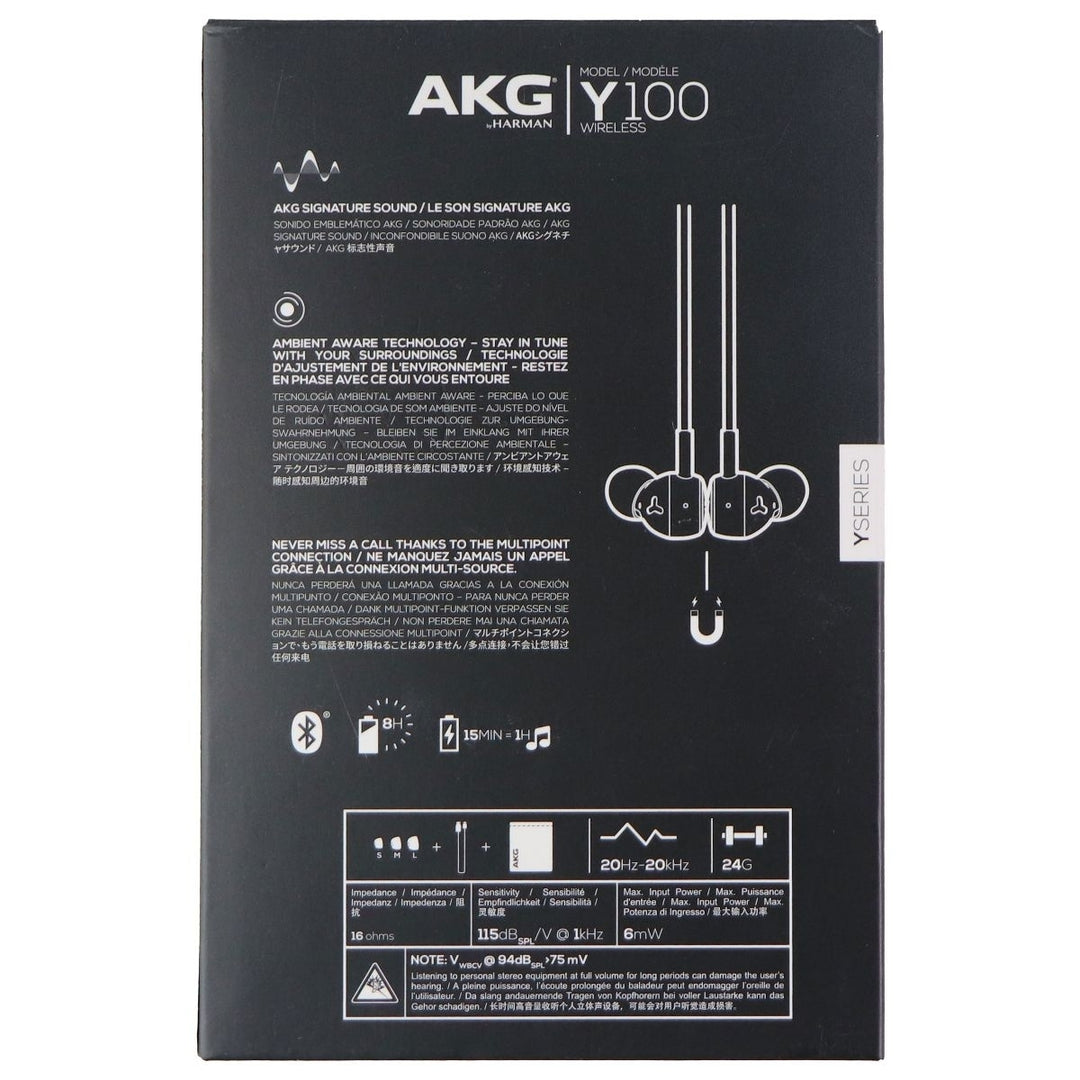 AKG Y100 Wireless Bluetooth Earbuds - Black (US Version) Image 3