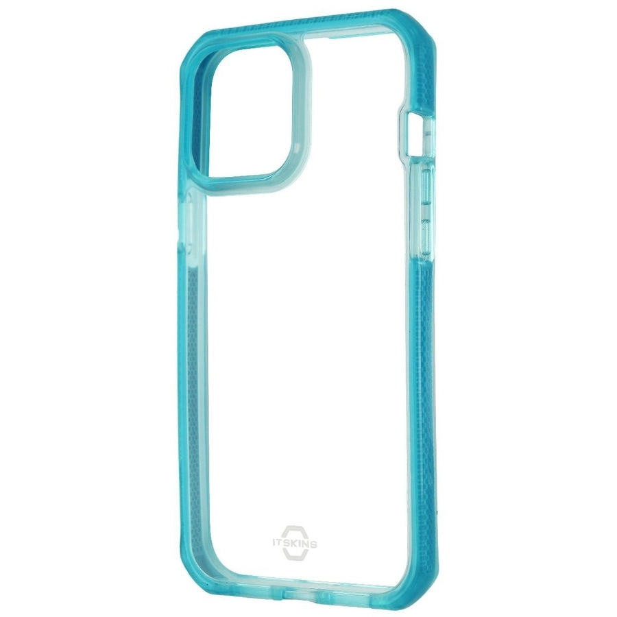 ITSKINS Supreme Clear Case for iPhone 13 Pro Max - Light Blue and Transparent Image 1