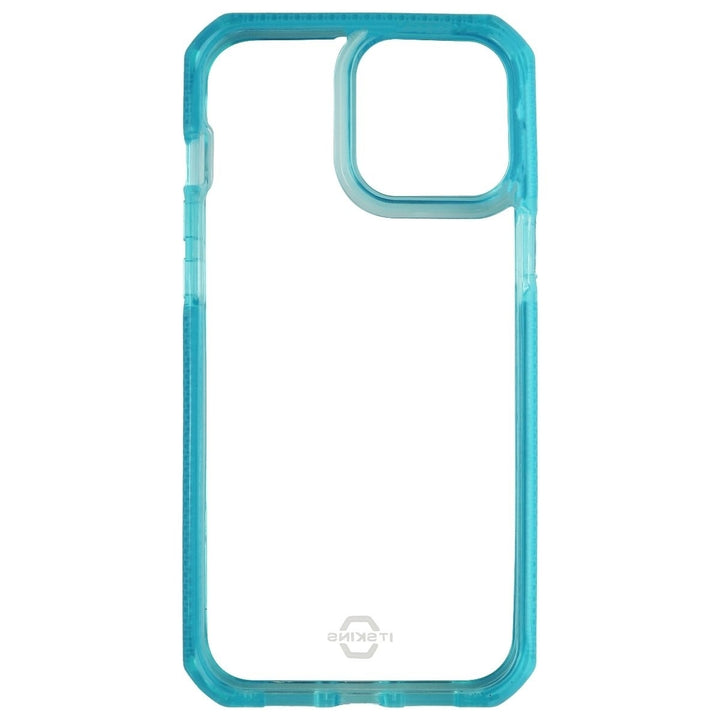 ITSKINS Supreme Clear Case for iPhone 13 Pro Max - Light Blue and Transparent Image 3