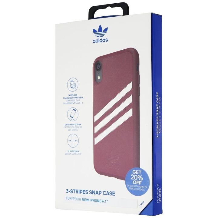 Adidas 3-Stripes Snap Case for Apple iPhone XR - Maroon Red Image 4