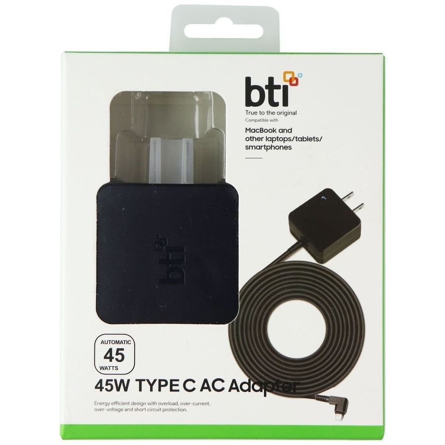 BTI (45-Watt) Type-C AC Adapter Wall Charger - Black Image 1