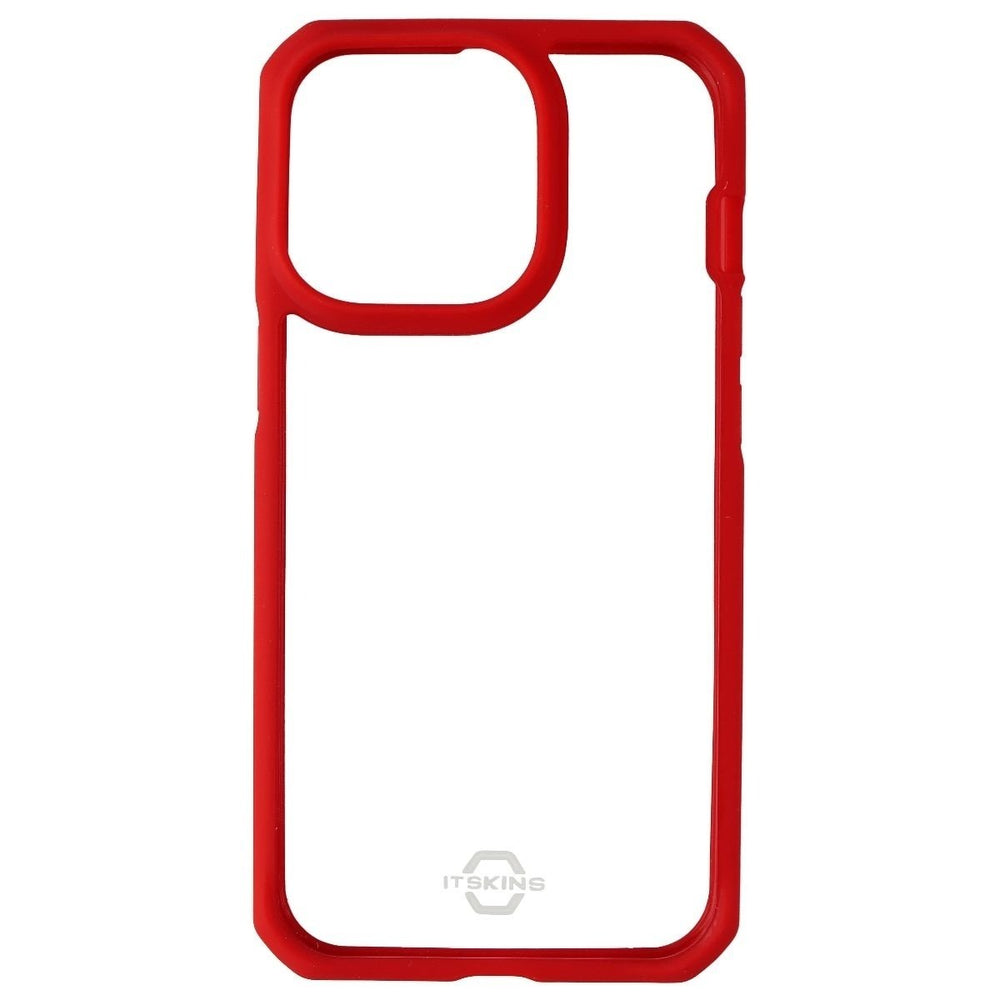 ITSKINS Hybrid Solid Case for iPhone 13 Pro - Plain Red and Transparent Image 2