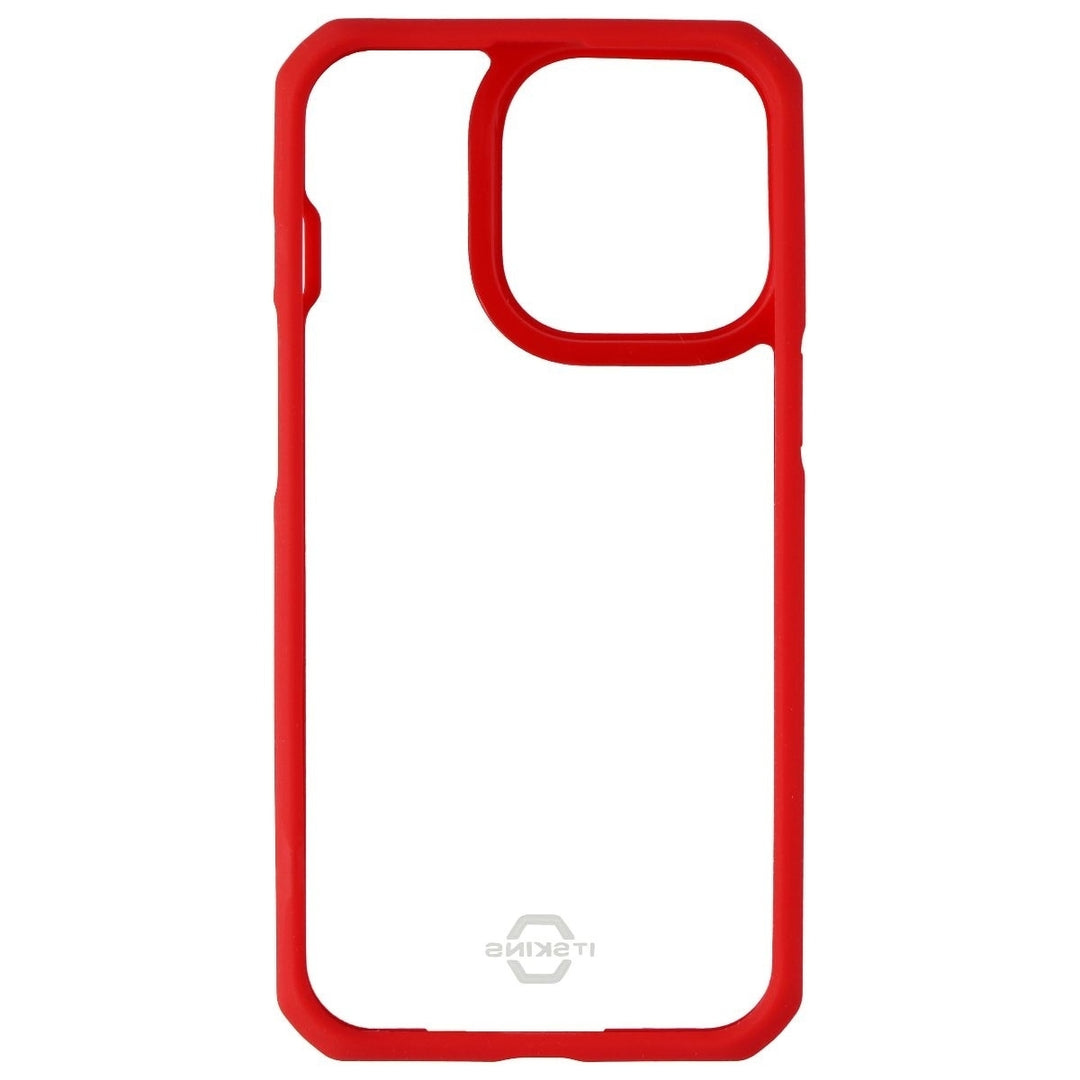 ITSKINS Hybrid Solid Case for iPhone 13 Pro - Plain Red and Transparent Image 3