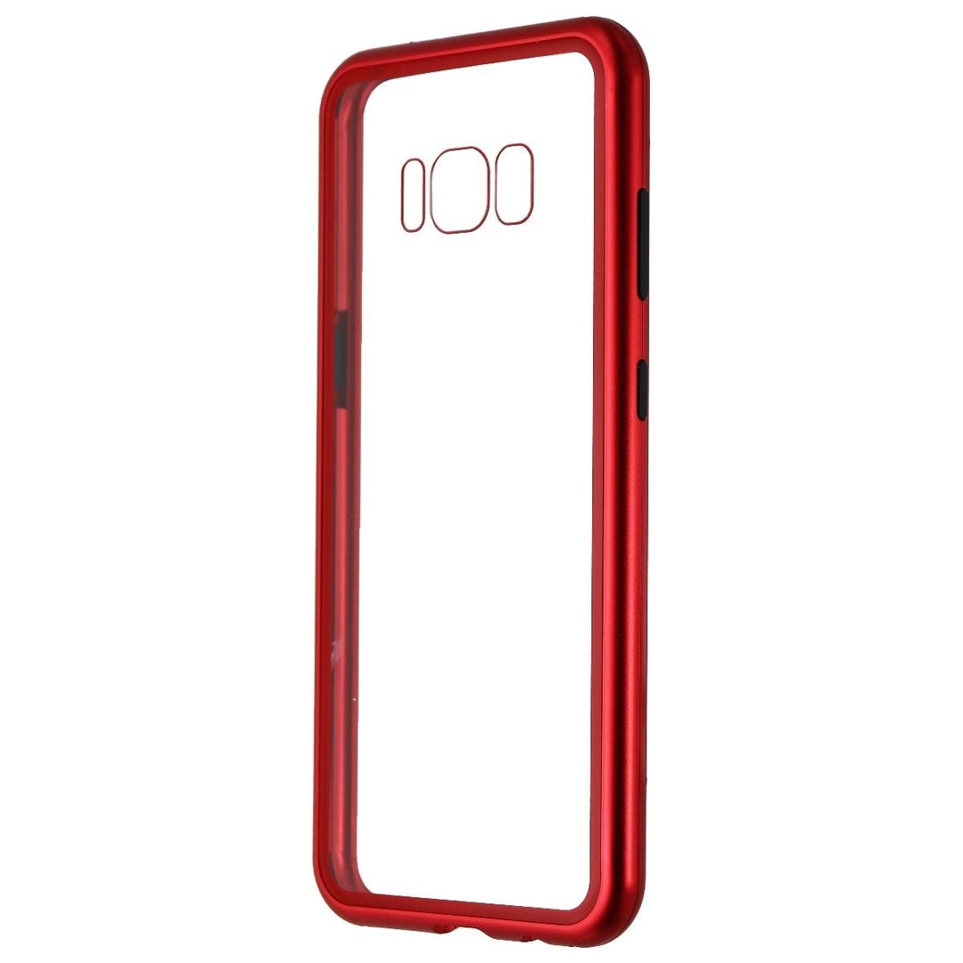 Zore Hybrid Glass Series Case for Samsung Galaxy S8 - Clear/Red Image 1