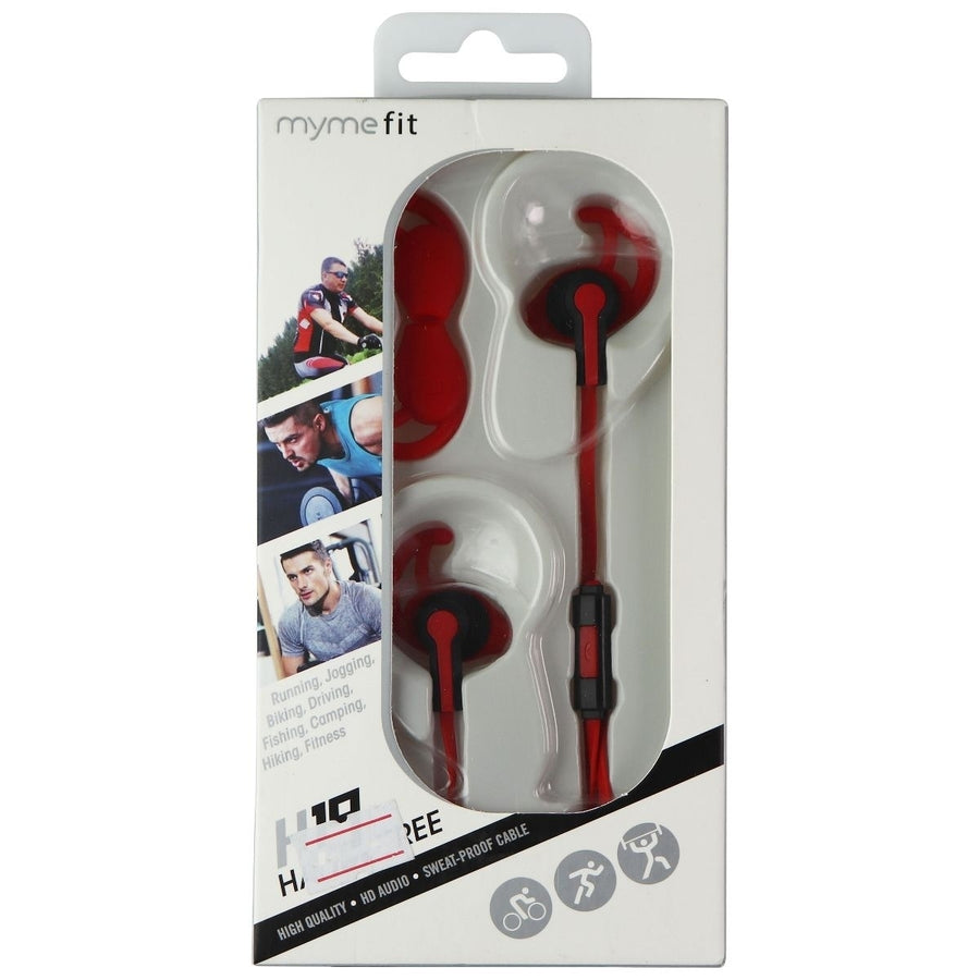 MyMeFit H19 Hands-Free Earbuds (Universal3.5mm) - Black/Red Image 1