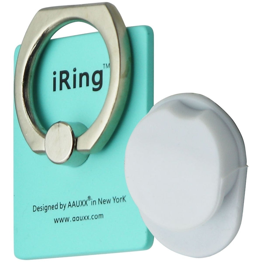 Ring Premium Kickstand Ring Hook and Universal Phone Mount - Teal/White Image 1
