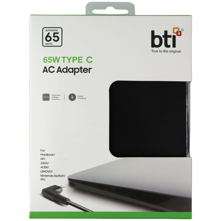 BTI 65W USB-C AC Wall Power Adapter (65WUSB-C-BTI) - Black Image 2