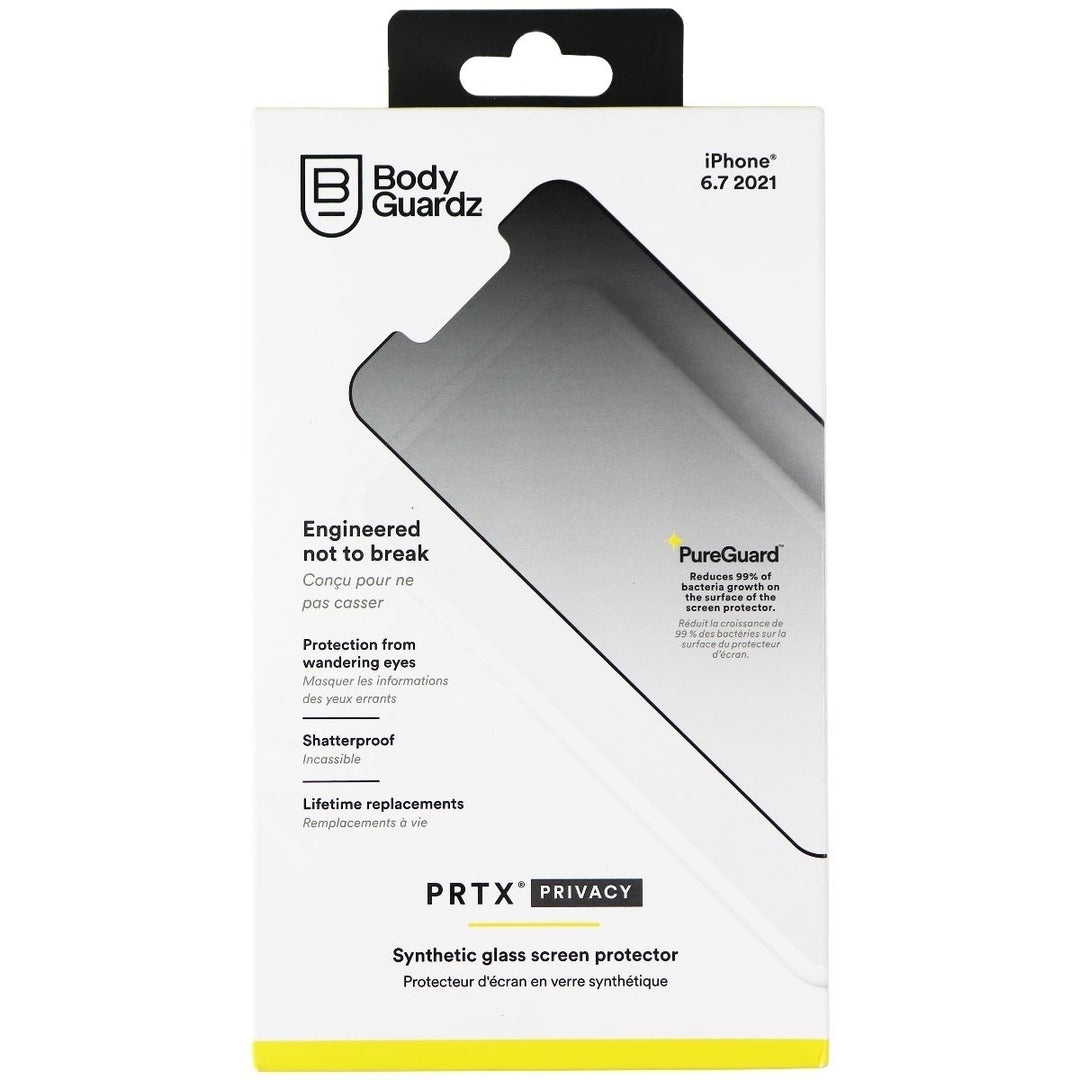 BodyGuardz PRTX Privacy Screen Protector for iPhone 13 Pro Max Image 1