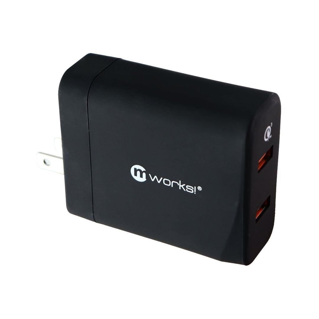 mworks! mPOWER! Dual Port USB Wall Charger (Adaptive Output) - Black Image 1