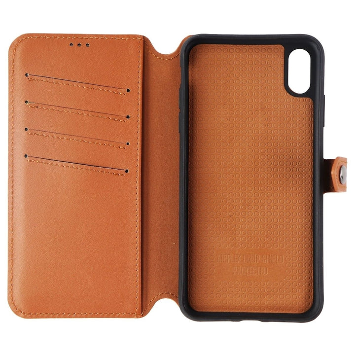 Ercko 2-in1 Magnet Wallet and Case for Apple iPhone Xs Max - Brown/Black Image 3