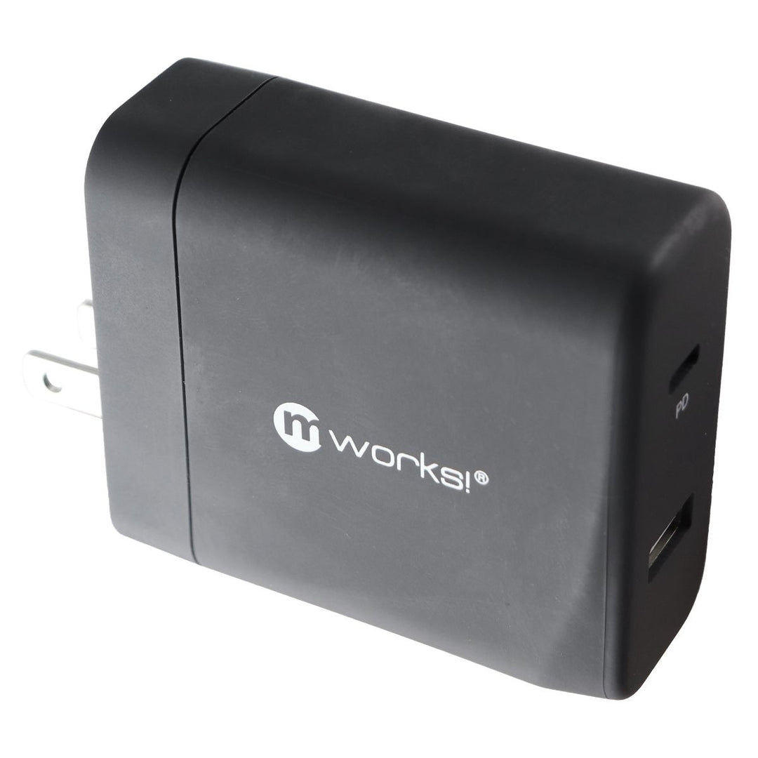 mWorks! mPower! (30-Watt) USB and USB-C Fast PD Wall Charger - Black Image 1