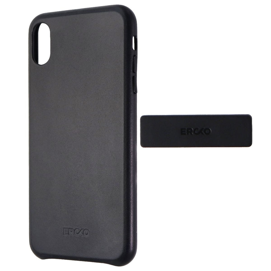 Ercko Leather Hard Case & Small Magnet Holder for iPhone Xs Max - Black Image 1
