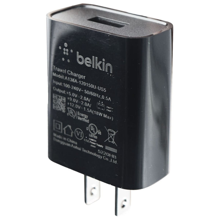 Belkin Single USB 18W (12V/1.5A) Adaptive Wall Charger - Black A138A-120150U-US5 Image 1