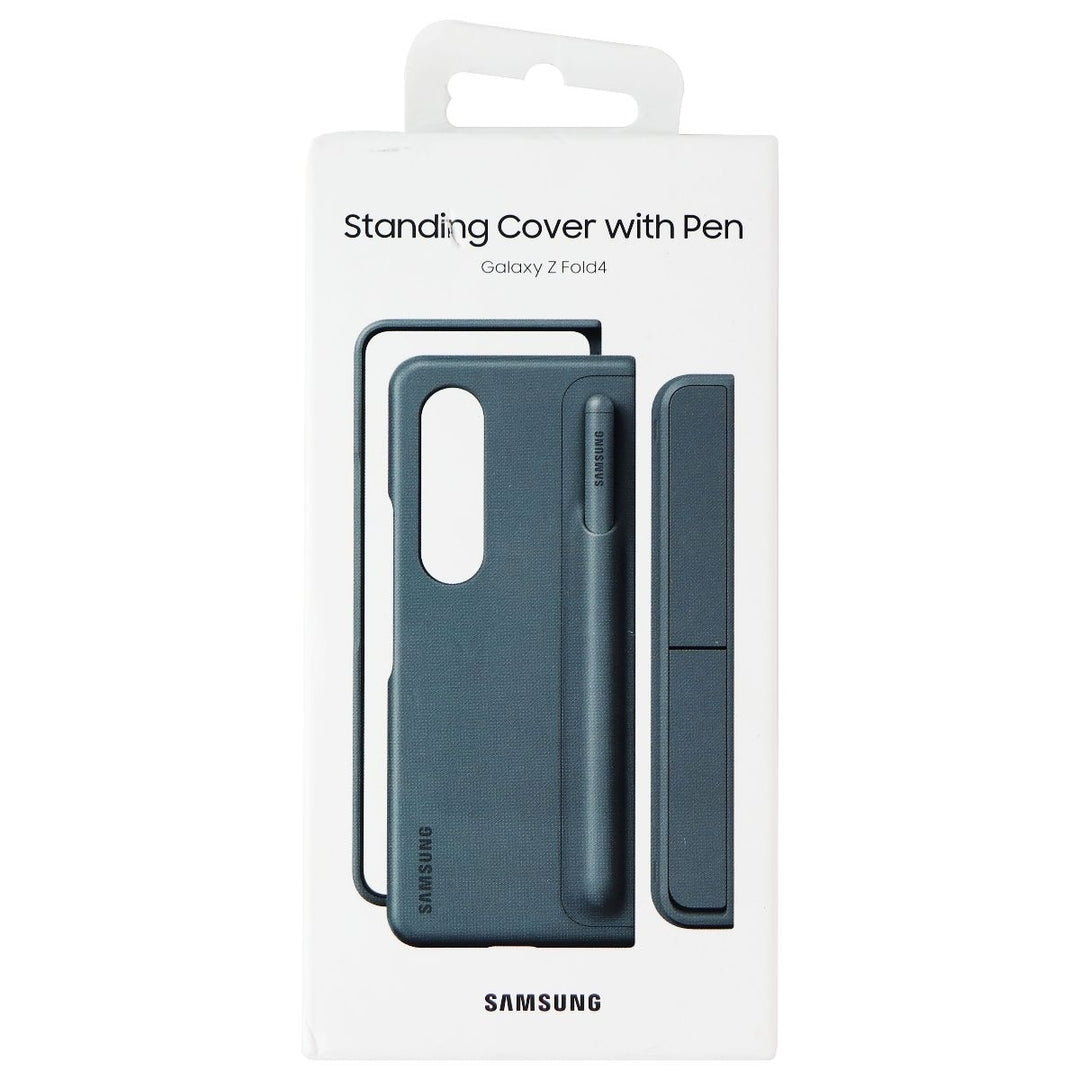 Samsung Official Standing Cover with Pen for Galaxy Z Fold4 - Gray Green Image 4