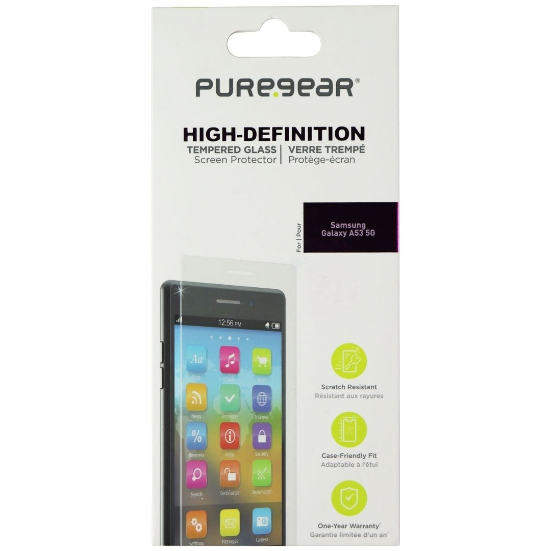 PureGear High-Definition Tempered Glass for Samsung Galaxy A53 5G - Clear Image 1