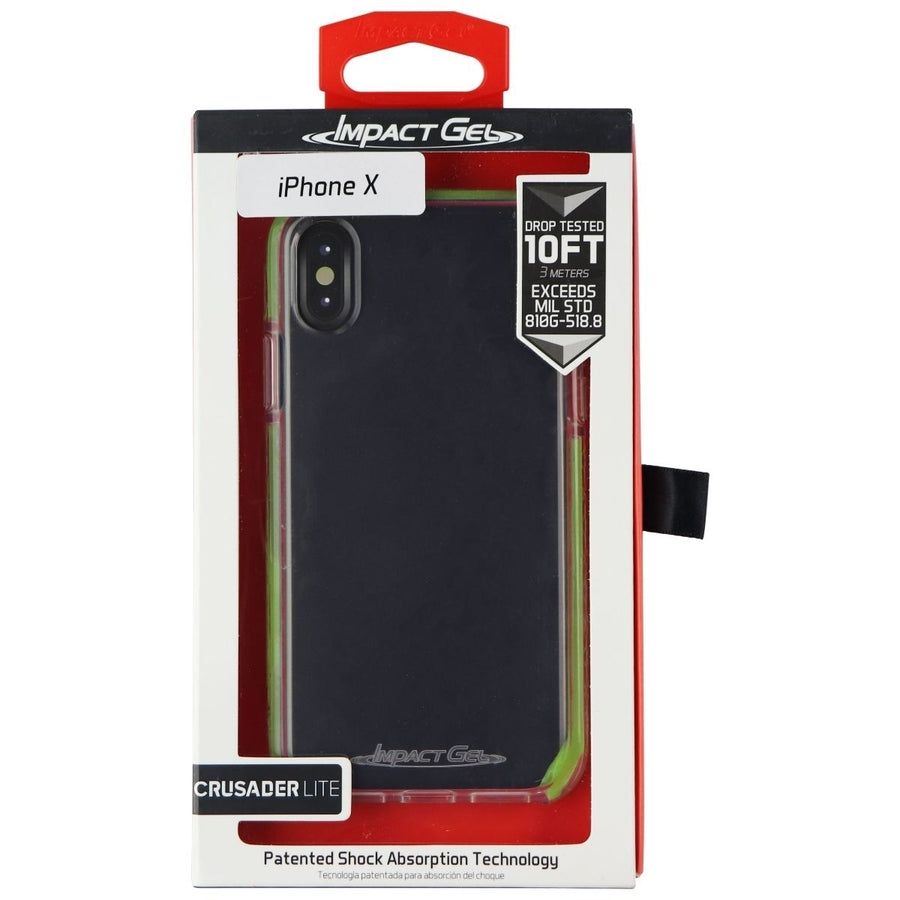 Impact Gel Crusader Lite Series Case for Apple iPhone X - Clear/Green Image 1