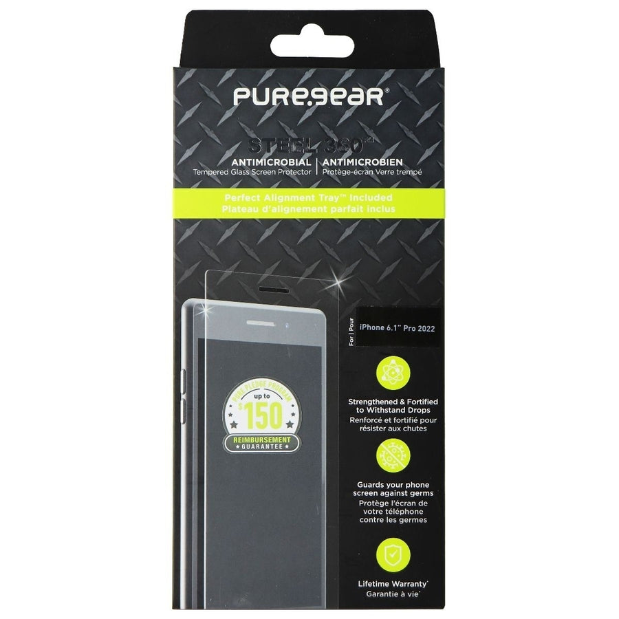 PureGear Steel 360 Tempered Glass for Apple iPhone 14 Pro - Clear Image 1