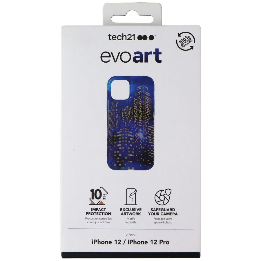 Tech21 EvoArt Case for Apple iPhone 12 and iPhone 12 Pro - Blue/Burning City Image 1