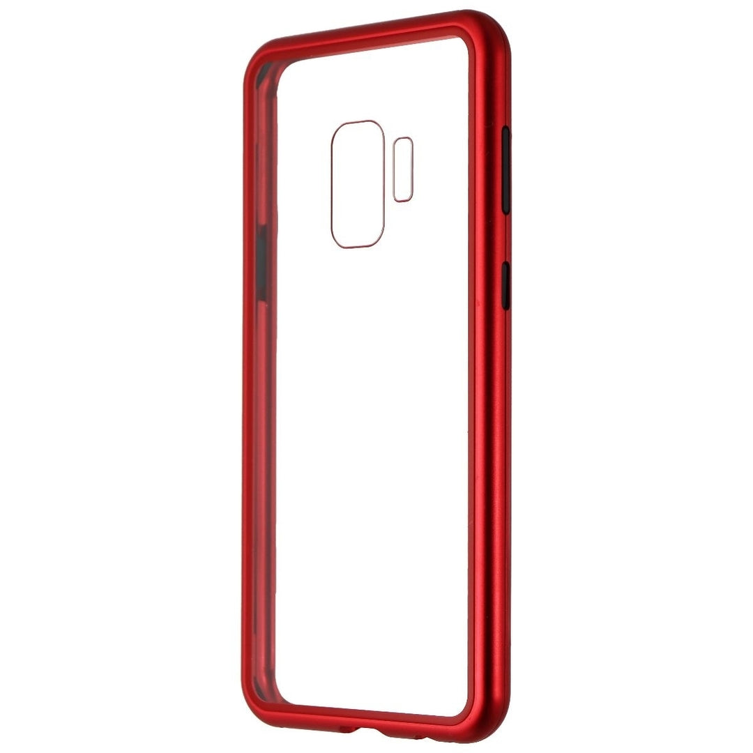 Zore Hybrid Glass Series Case for Samsung Galaxy S9 - Clear/Red Image 1