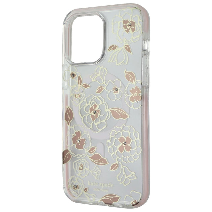 Kate Spade Defensive Case for MagSafe for iPhone 14 Pro Max - Gold Floral Image 1