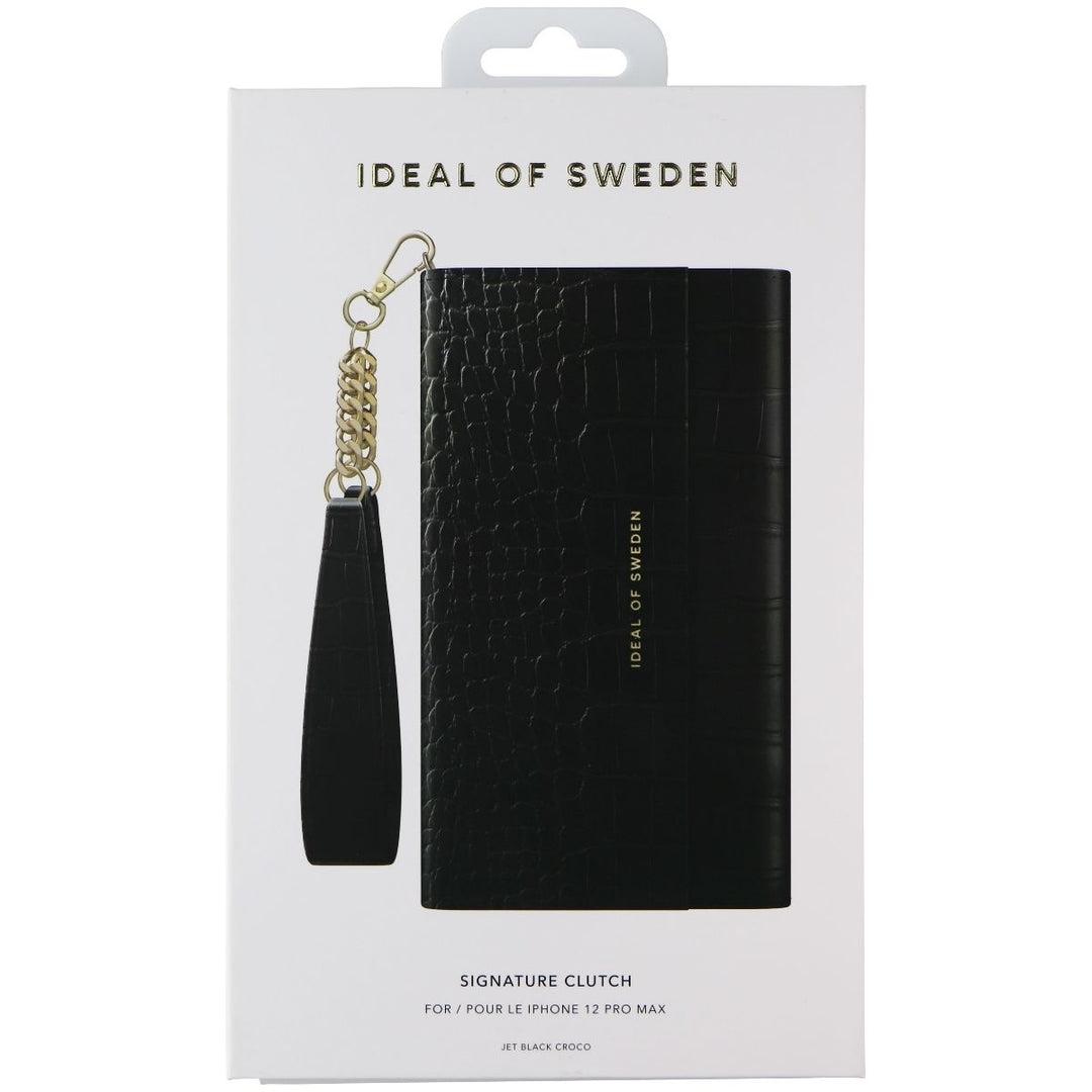 iDeal of Sweden Signature Clutch Case for iPhone 12 Pro Max - Jet Black Croco Image 1