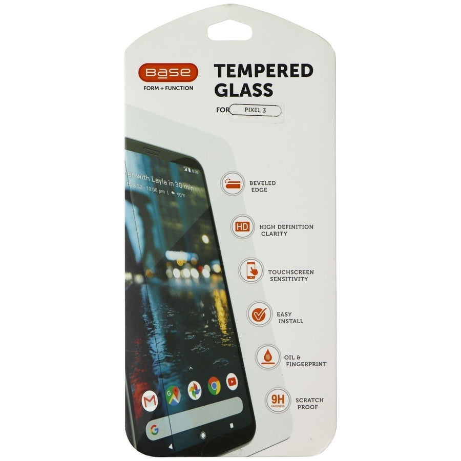 Base Tempered Glass Screen Protector for Google Pixel 3 Smartphones - Clear Image 1