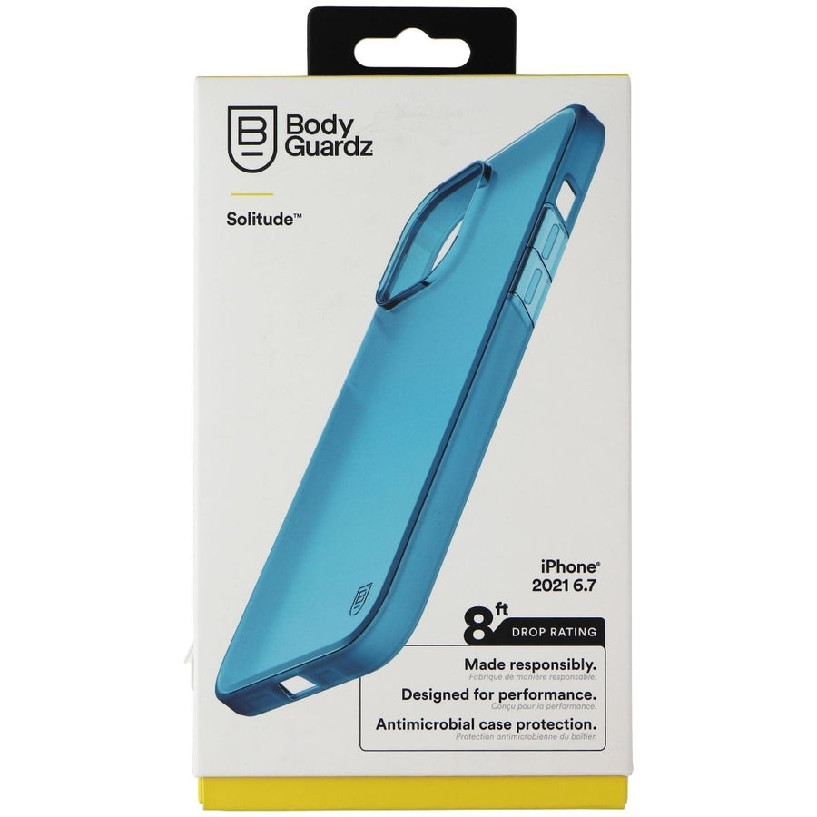 BodyGuardz Solitude Series Gel Case for iPhone 13 Pro Max - Neon Blue Image 1