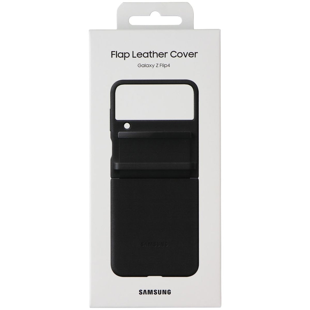 Samsung Official Flap Leather Cover Luxury Case for Galaxy Z Flip4 - Black Image 1