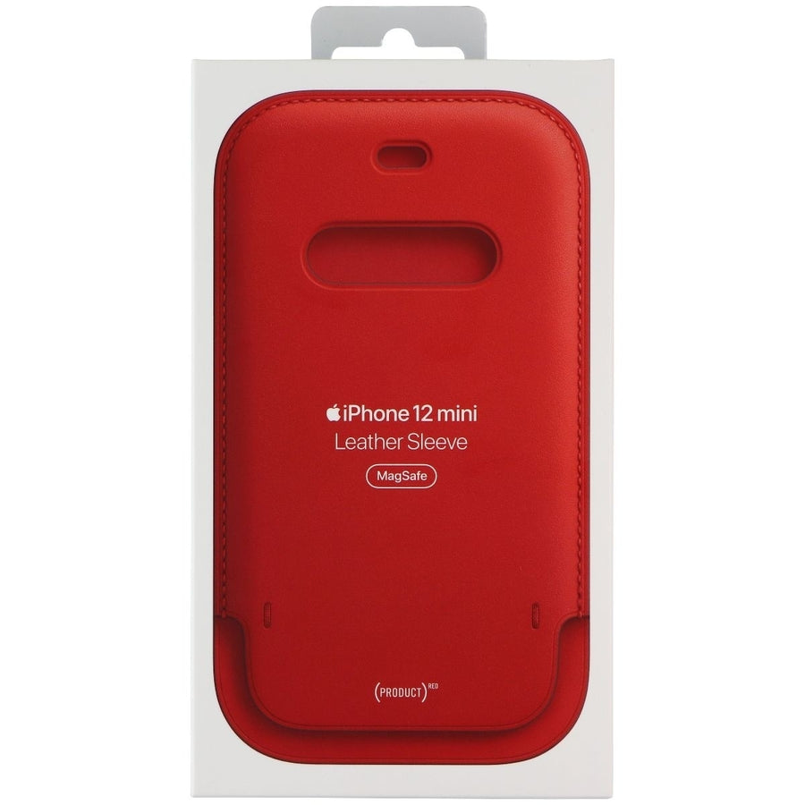Apple Leather Sleeve with MagSafe for iPhone 12 Mini - (Product) RED Image 1