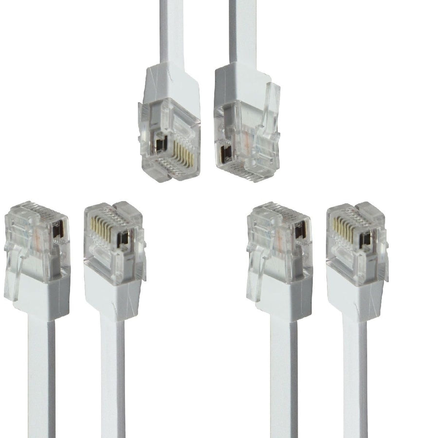 3x Google (6-Ft) Ethernet Cable RJ45 Gigabit Flat Network Cord - White (E212689) Image 1