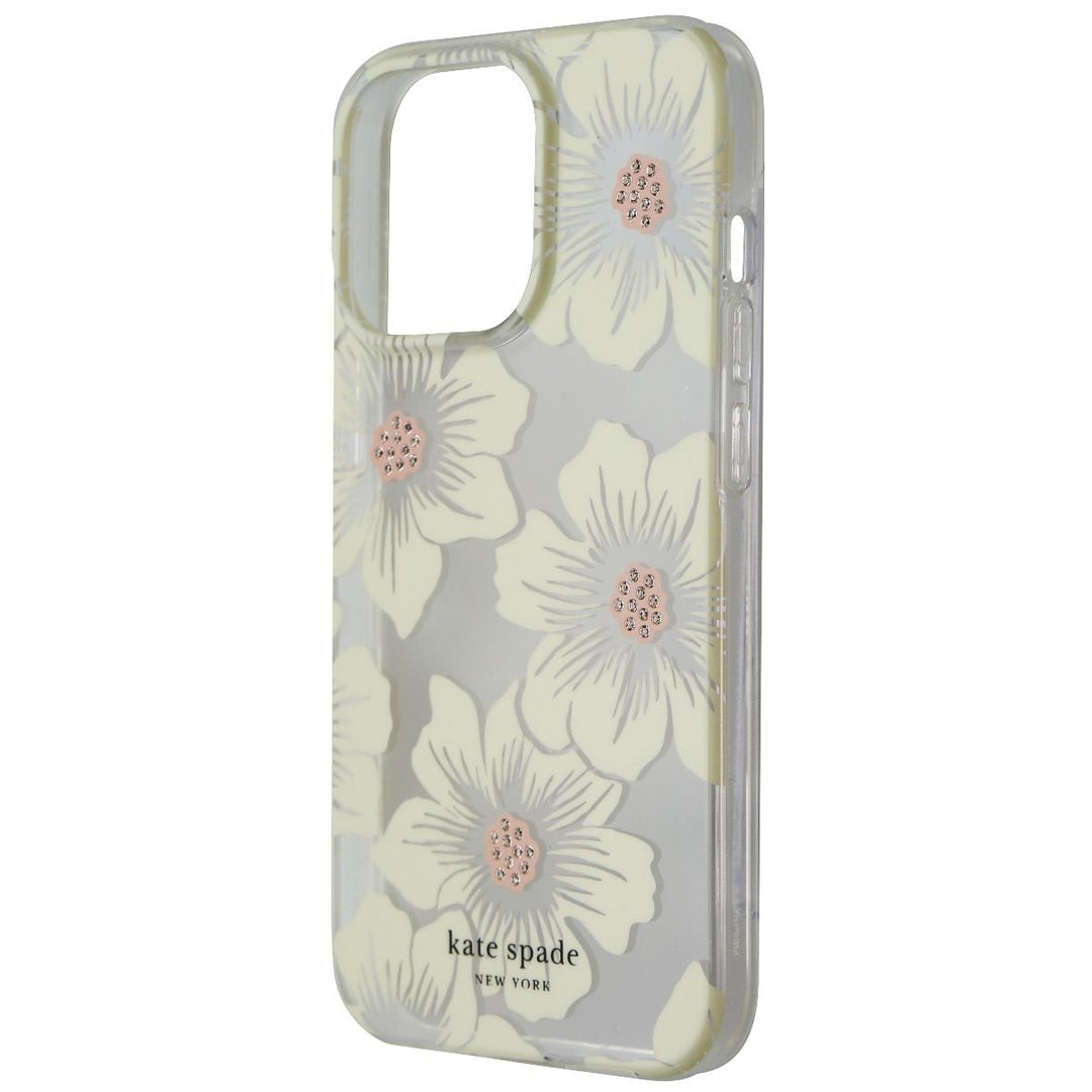 Kate Spade Protective Hardshell Case for iPhone 13 Pro - Hollyhock Floral Clear Image 1