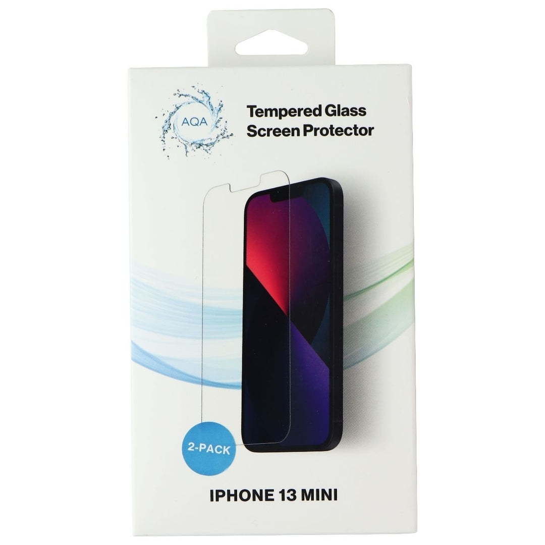 AQA Tempered Glass Screen Protector for iPhone 13 Mini - Clear/2-Pack Image 1