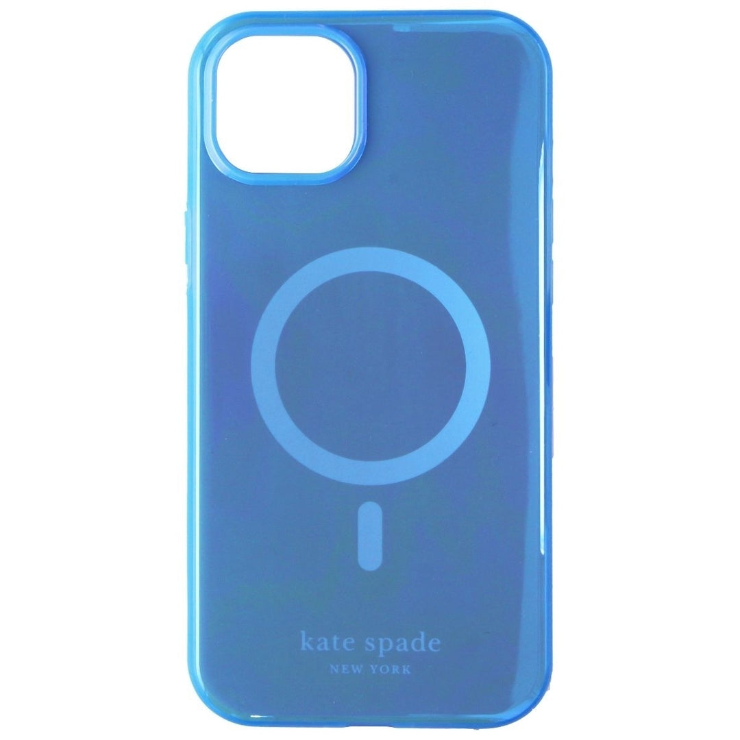 Kate Spade Hardshell Case for MagSafe for iPhone 14 Plus - Citrine Blue Lacquer Image 3