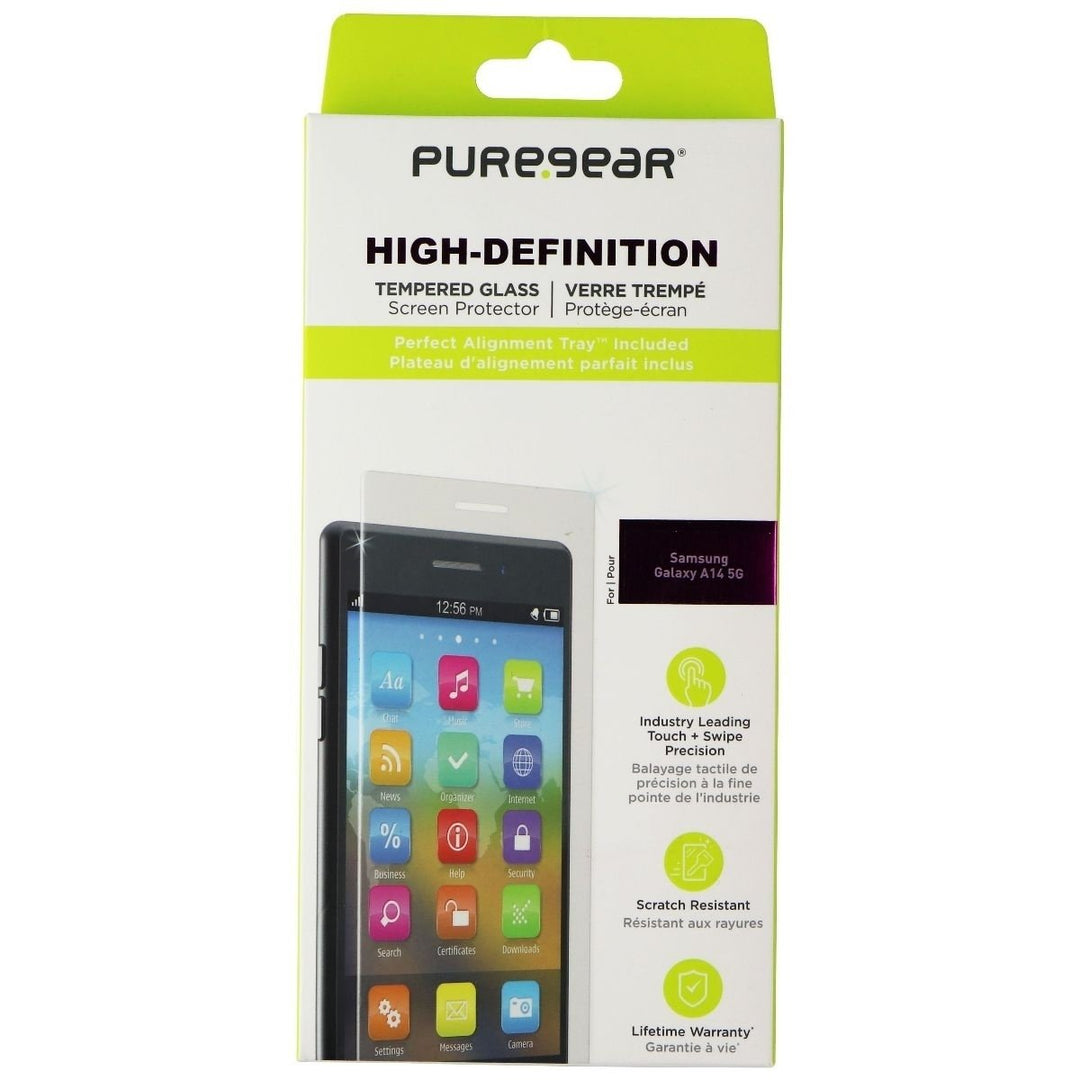 PureGear High-Definition Tempered Glass Screen for Samsung Galaxy A14 5G - Clear Image 1