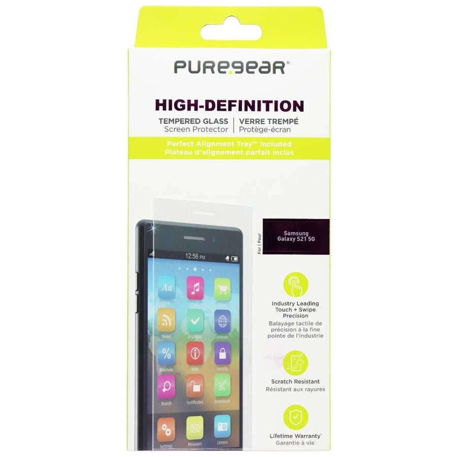 PureGear High Definition Tempered Glass Screen for Samsung Galaxy S21 5G - Clear Image 1