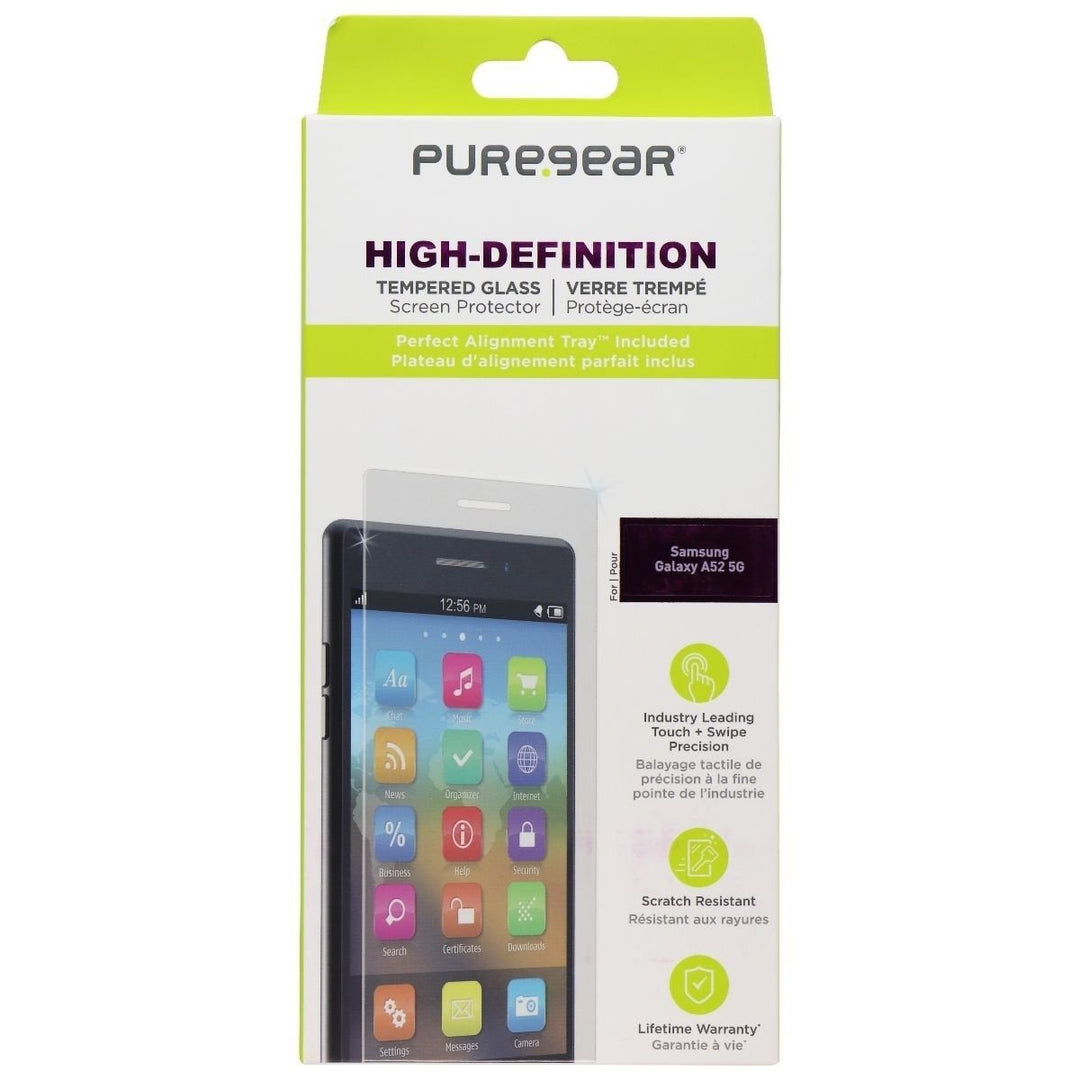 PureGear High-Definition Tempered Glass for Samsung Galaxy A52 5G - Clear Image 1