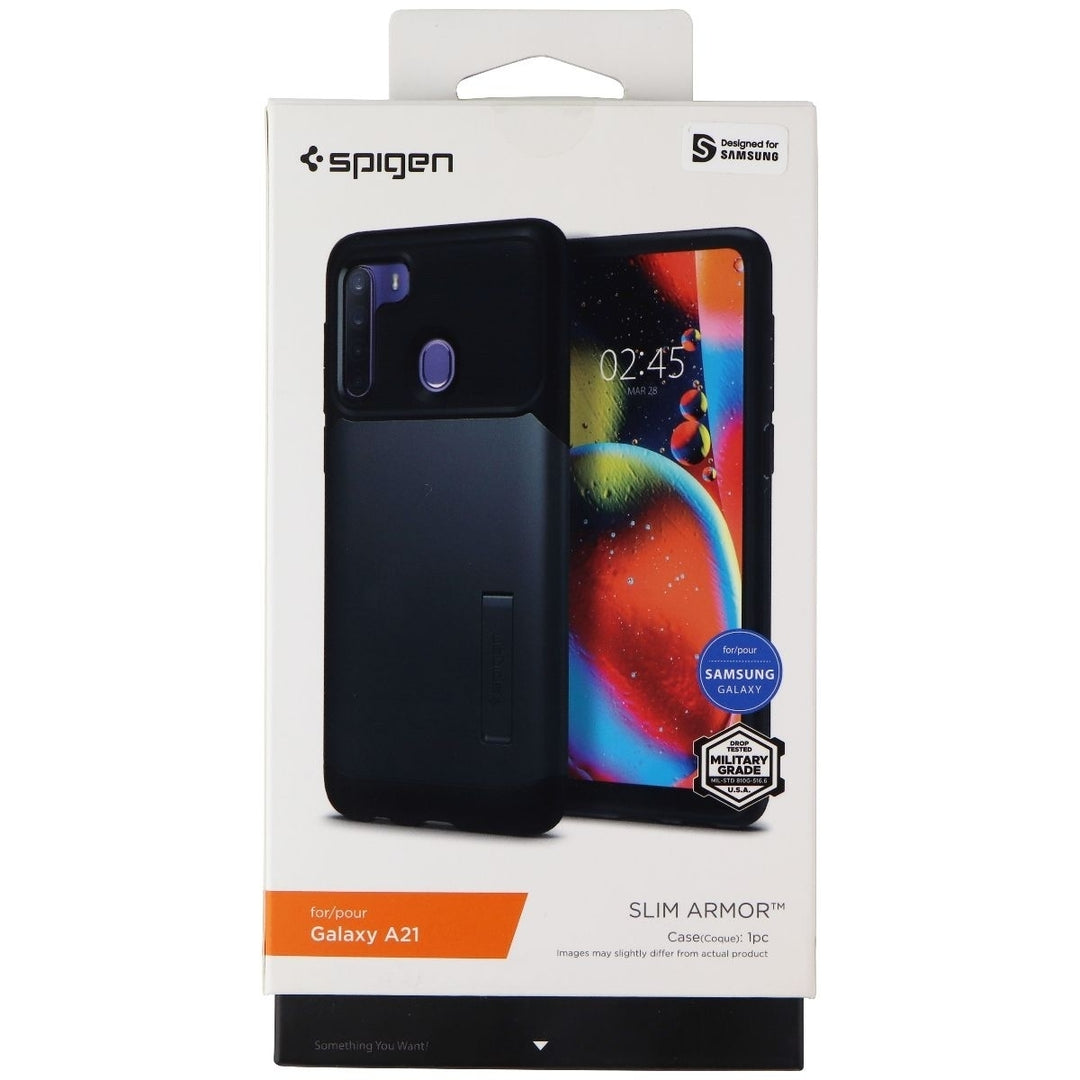 Spigen Slim Armor Series Case for Samsung Galaxy A21 - Black Image 1