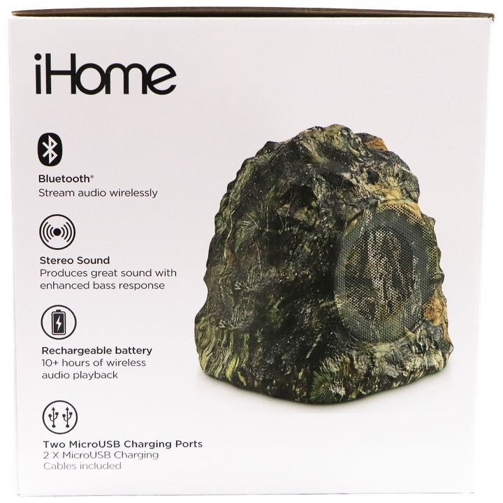 iHome Wireless Waterproof Outdoor Rock Speaker Set - Mossy Oak Camo Image 4