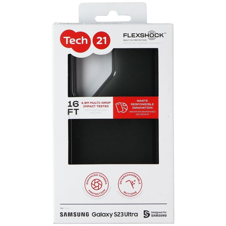 Tech21 Evo Check Flexible Gel Case for Samsung Galaxy S23 Ultra - Smoke/Black Image 4
