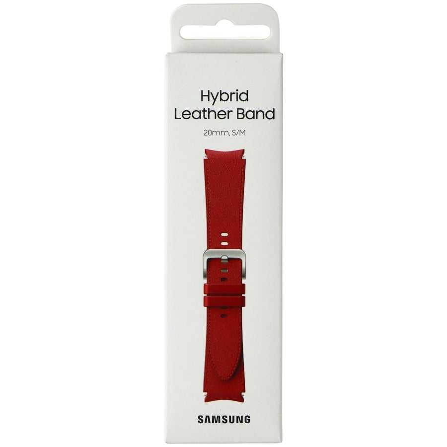 Samsung Hybrid Leather Band for Galaxy Watch4 and Later (20mm) S/M - Red Image 1