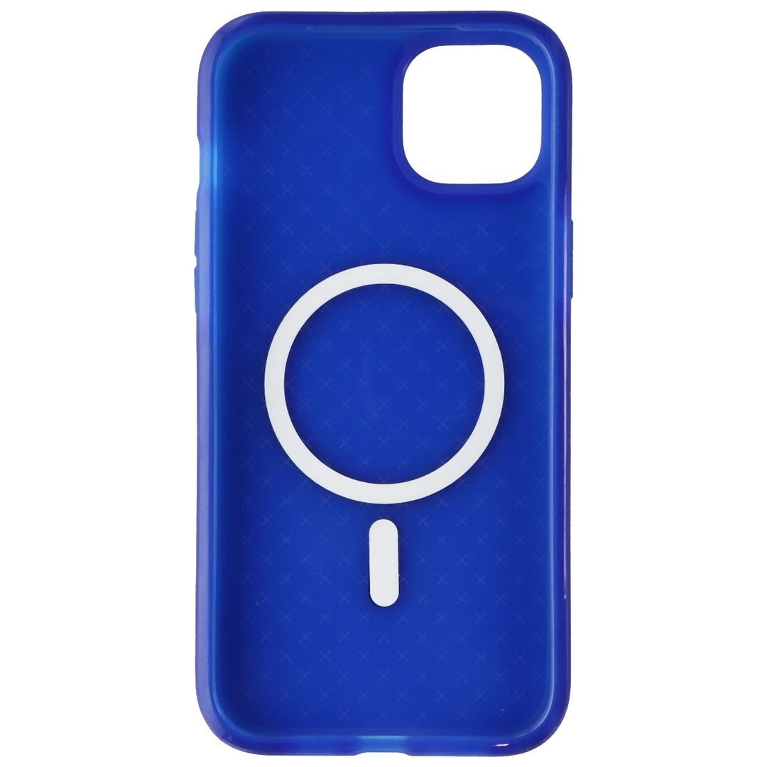 Tech21 Evo Check Flexible Gel Case for MagSafe for iPhone 14 Plus - Classic Blue Image 3