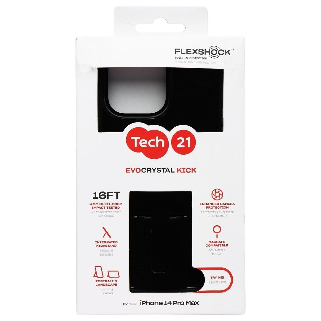 Tech21 Evo Crystal Kick Series Case for MagSafe for iPhone 14 Pro Max - Black Image 1