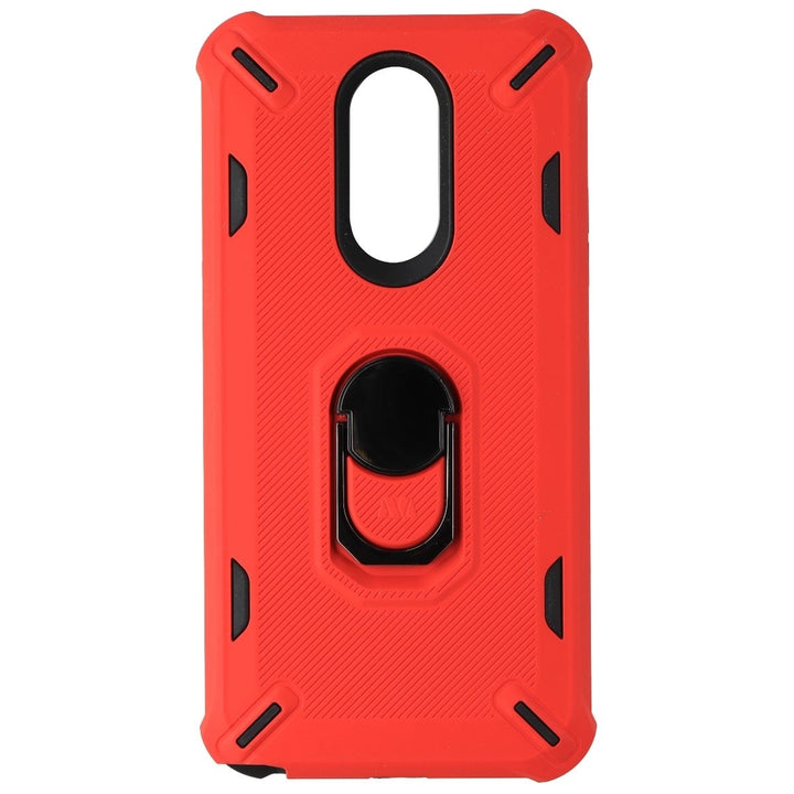 MyBat Premium Hard Case with FingerRing for LG Stylo 5 - Red/Black (Refurbished) Image 2