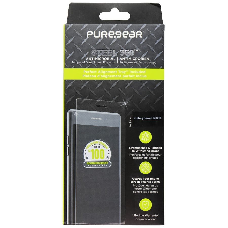 PureGear Steel 360 Series Tempered Glass for Motorola Moto G Power (2022) (Refurbished) Image 1