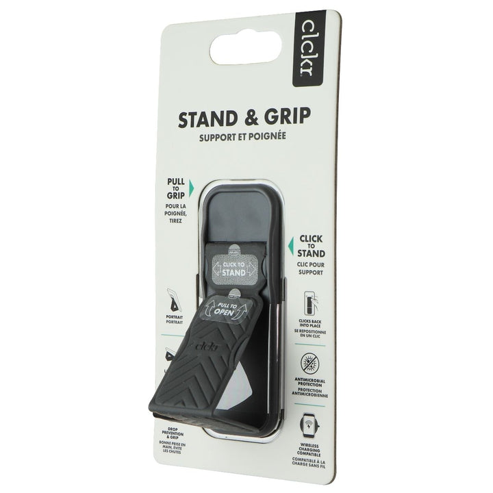 CLCKR Stand and Grip Universal Adhesive Kickstand Grip for Smartphones - Gray (Refurbished) Image 1