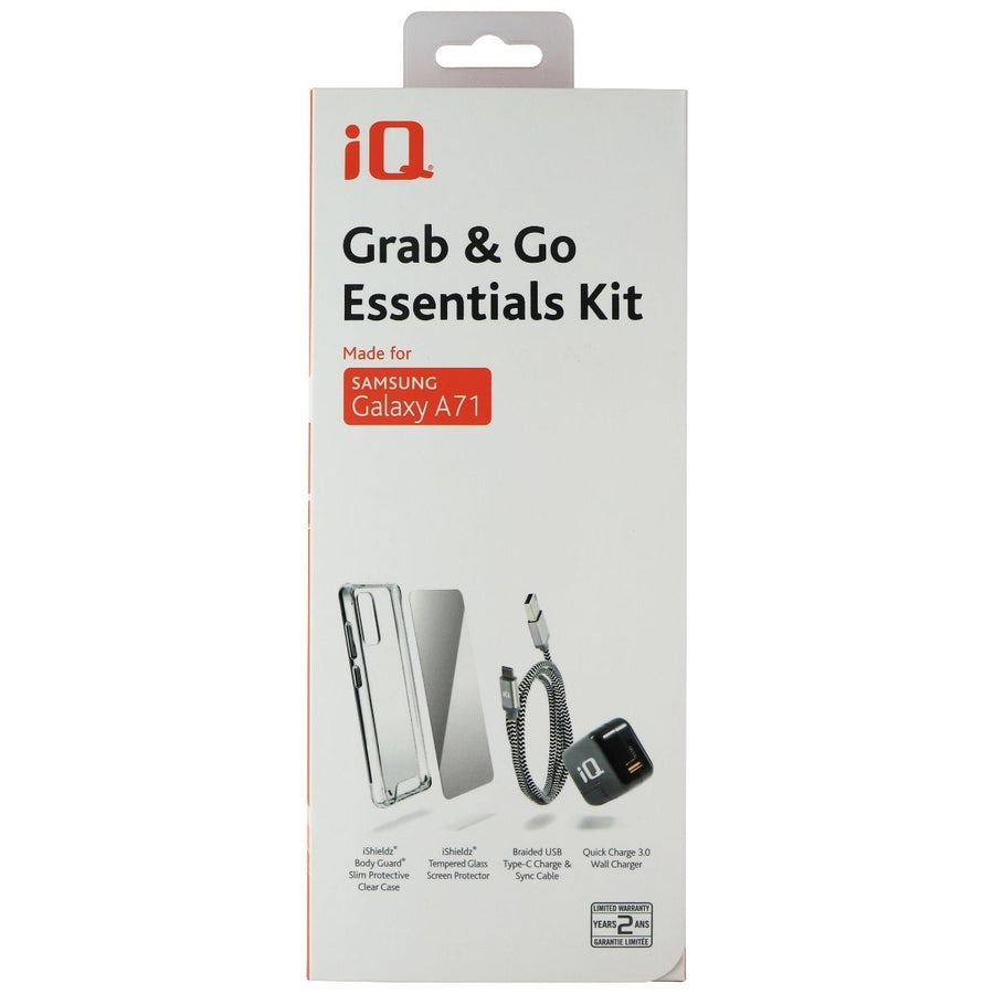 iQ Grab and Go Essentials Kit Charger and Case Kit for Samsung Galaxy A71 - Clear (Refurbished) Image 1