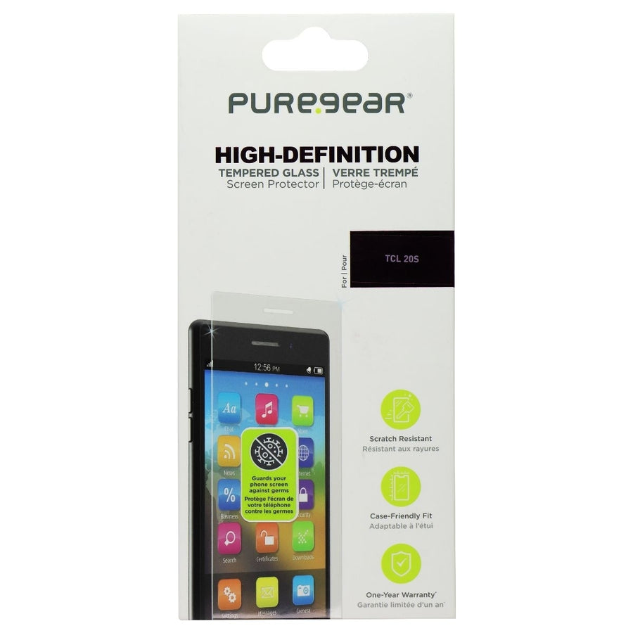 PureGear High-Definition Tempered Glass for TCL 20S (2021 Model) - Clear (Refurbished) Image 1