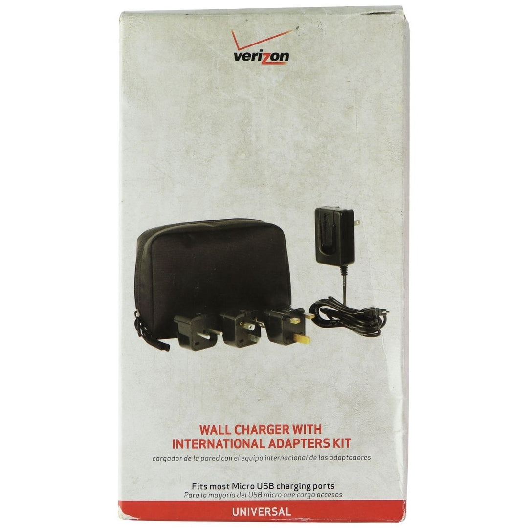 Verizon (Micro-USB) Wall Charger with International Adapters Kit - Black (Refurbished) Image 1