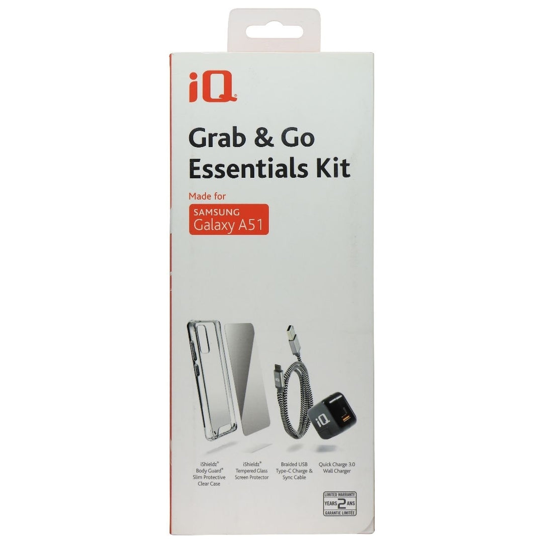 iQ Grab and Go Essentials Kit Charger and Case Kit for Galaxy A51 (2019) - Clear (Refurbished) Image 1