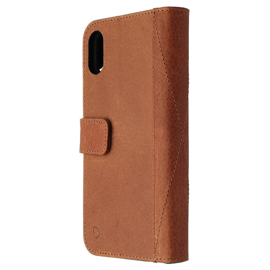 DECODED Full Grain Leather Folio + Case for Apple iPhone XR - Cinnamon Brown (Refurbished) Image 1